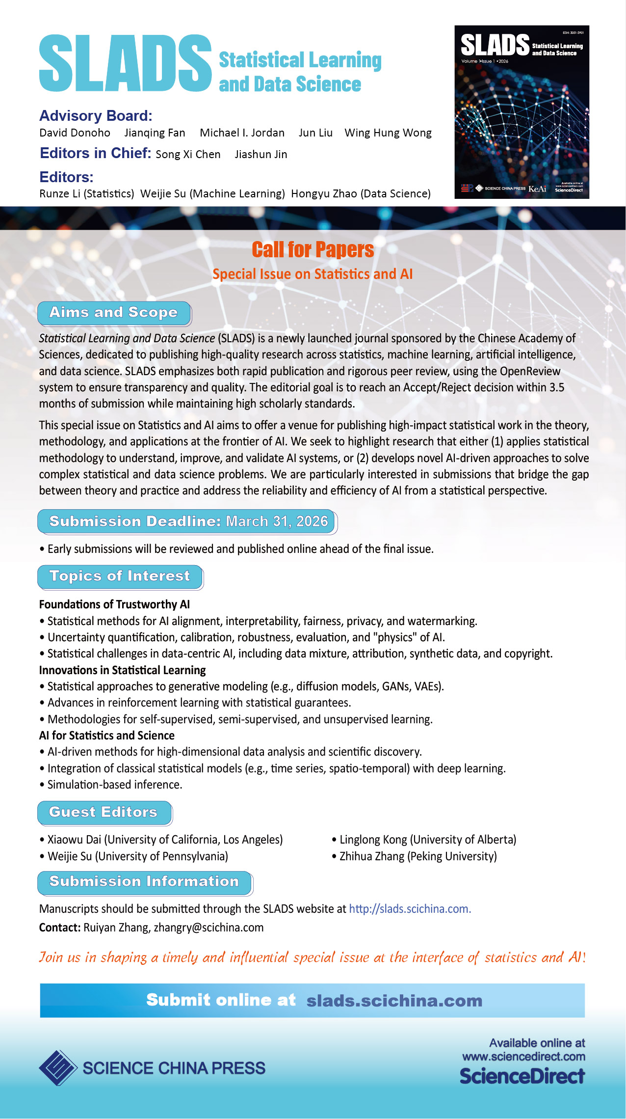 Statistical Methods for High-Dimensional Data Flyer